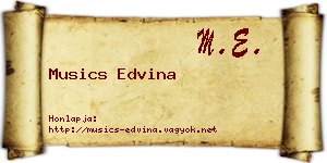 Musics Edvina névjegykártya